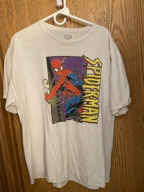 XXL Marvel Spider-Man Comic Panel Tee - White with Red & Blue